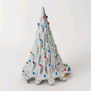 Vintage 16" Pearl White Ceramic Lava Tree